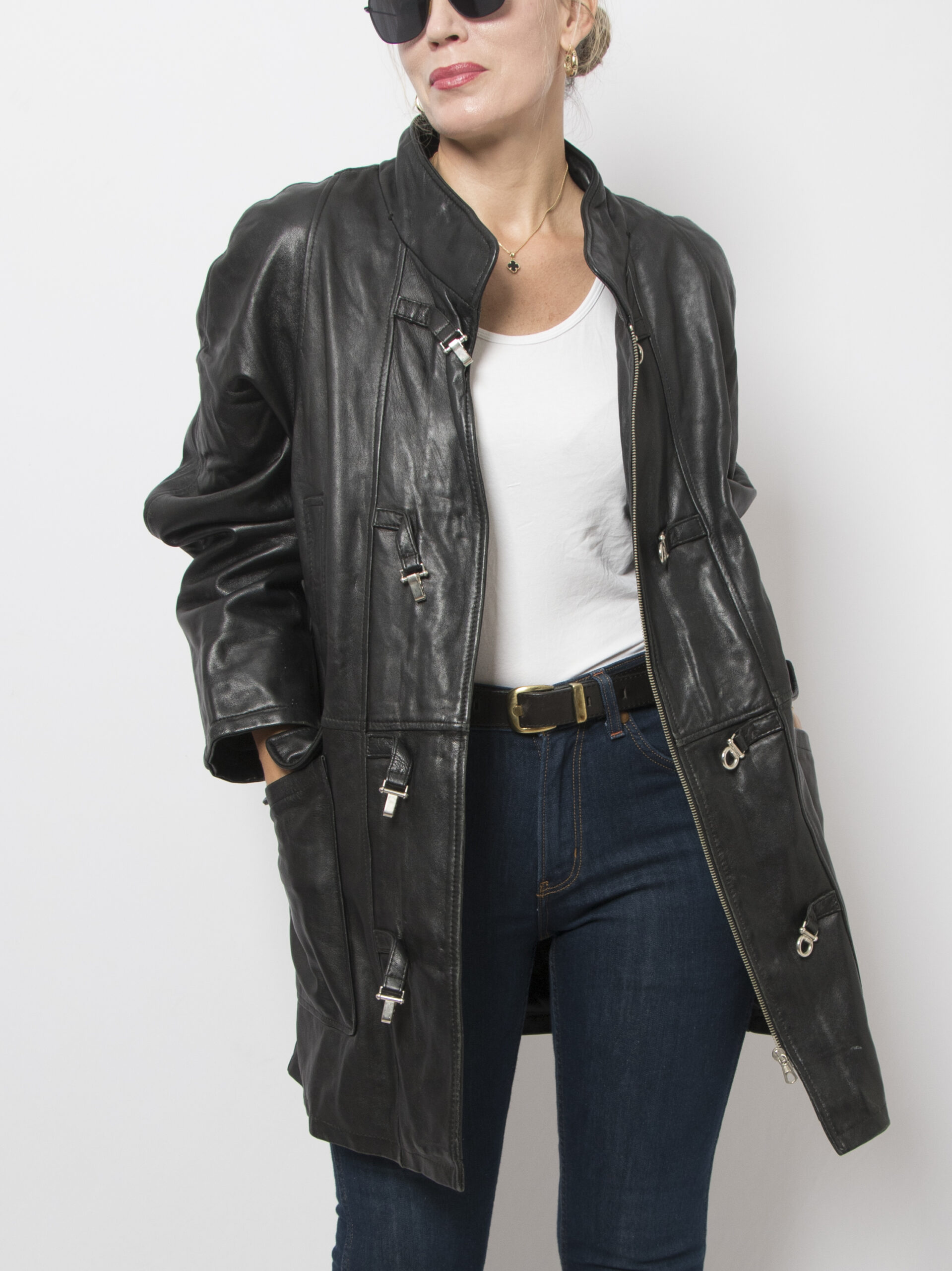 Vintage Black Leather Jacket Vintage Black Leather Jacket - Image 3