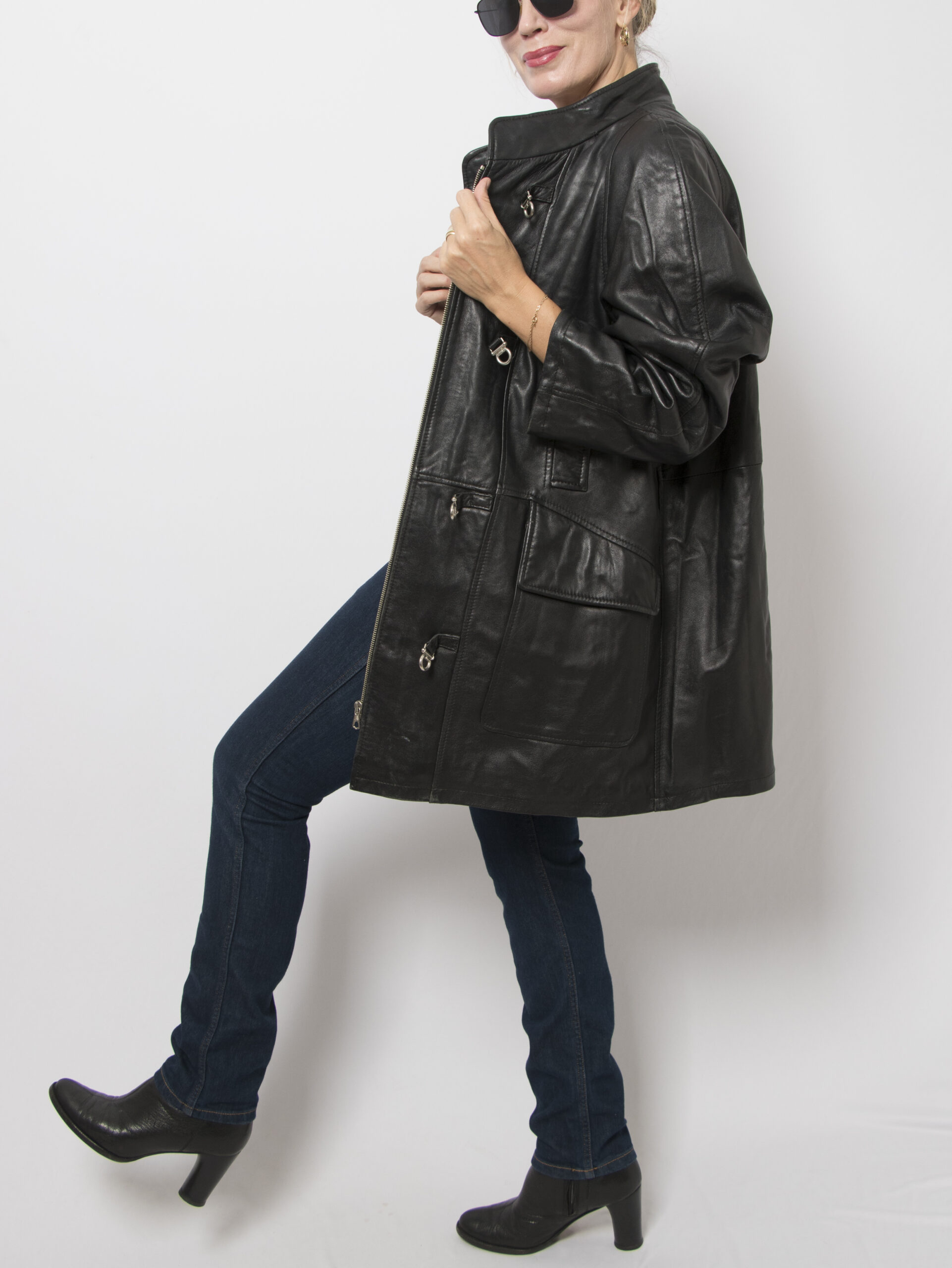 Vintage Black Leather Jacket Vintage Black Leather Jacket - Image 4
