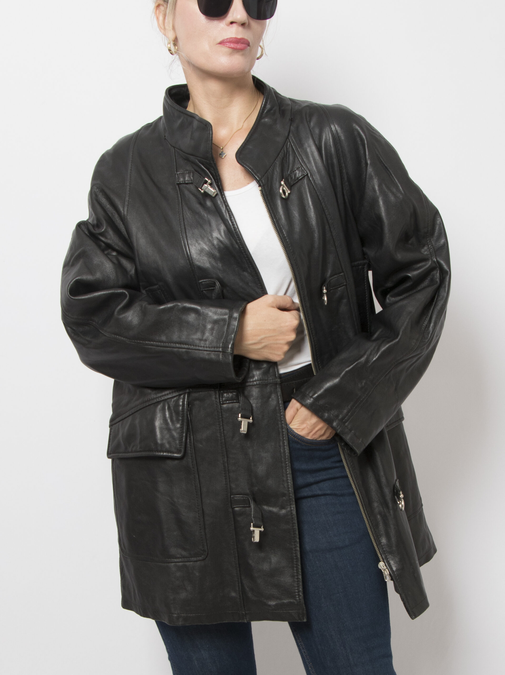Vintage Black Leather Jacket Vintage Black Leather Jacket - Image 7