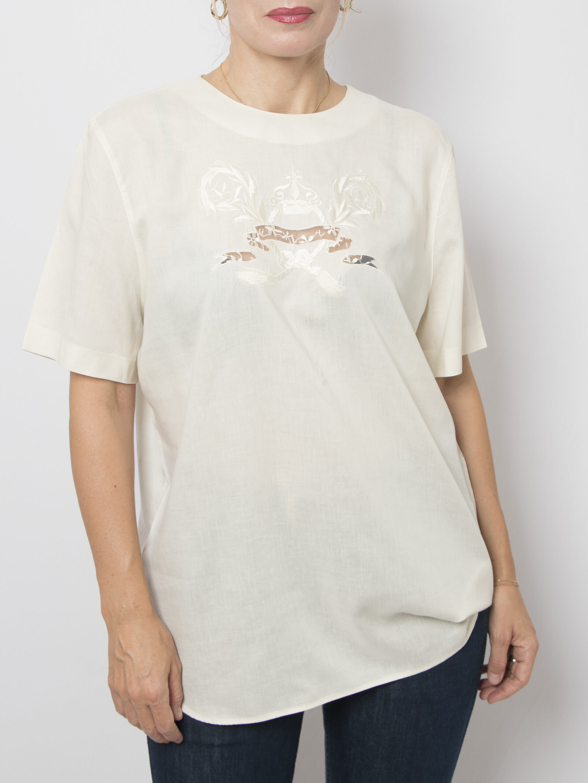 Vintage Regal Embroidery Ivory Top Vintage Regal Embroidery Ivory Top - Image 2