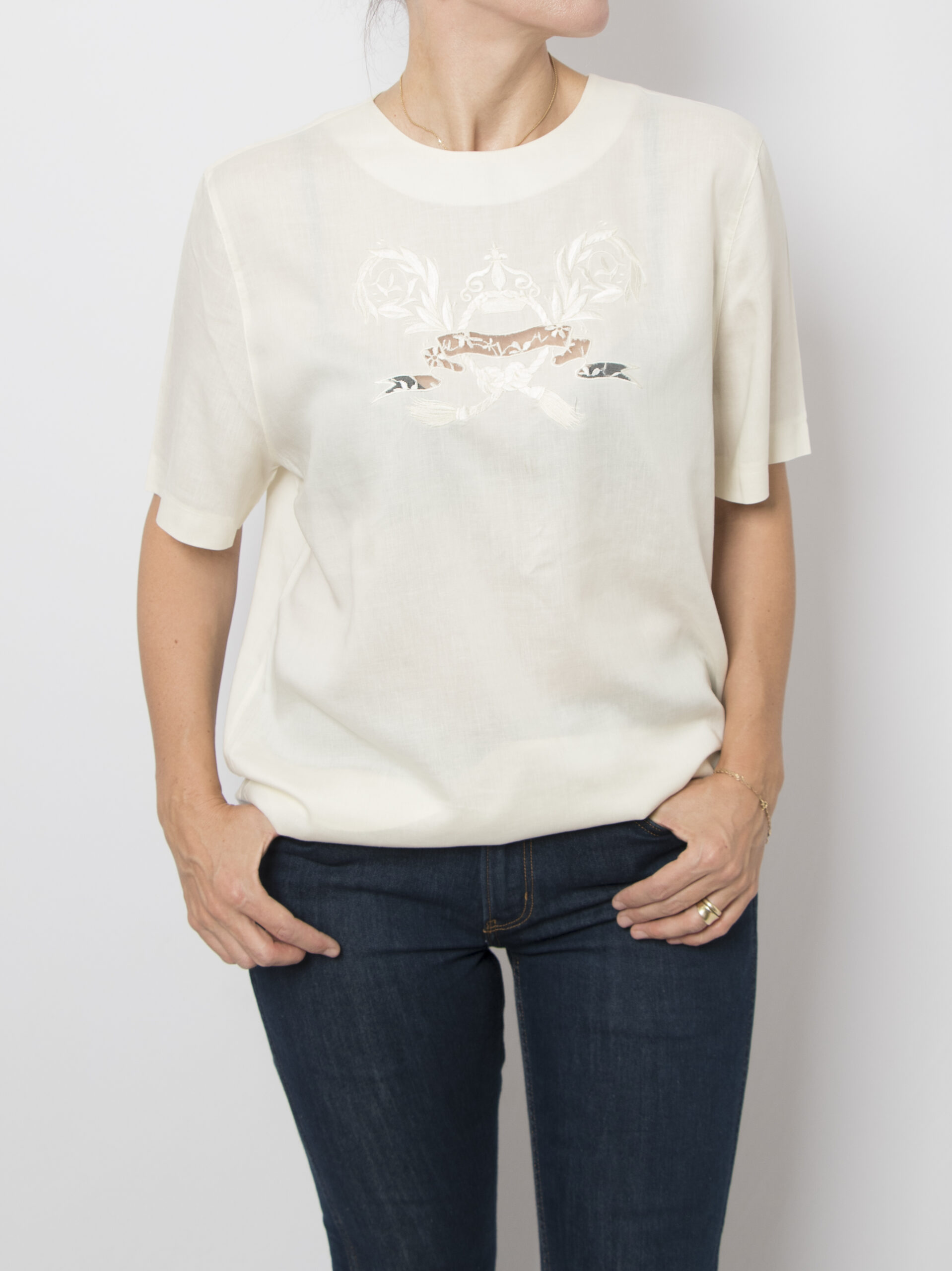 Vintage Regal Embroidery Ivory Top Vintage Regal Embroidery Ivory Top - Image 6