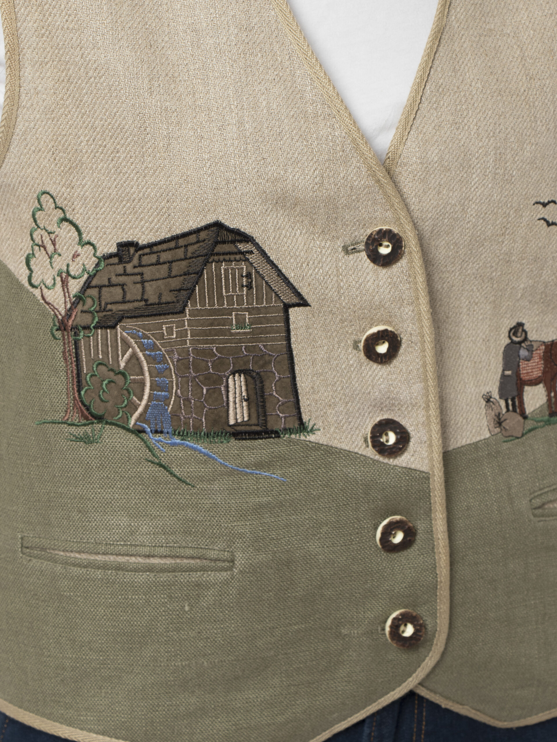 Vintage Folk Linen Vest Vintage Folk Linen Vest - Image 4