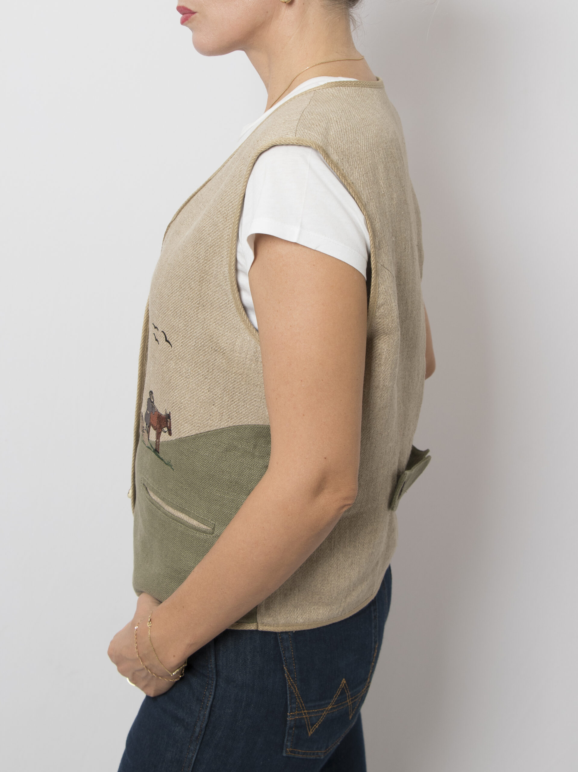 Vintage Folk Linen Vest Vintage Folk Linen Vest - Image 6