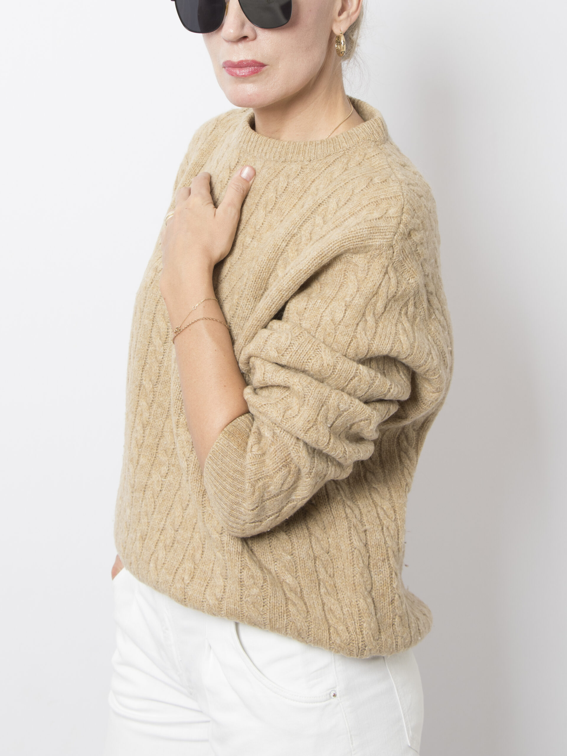 Vintage Cable Knit Camel Sweater Vintage Cable Knit Camel Sweater - Image 3