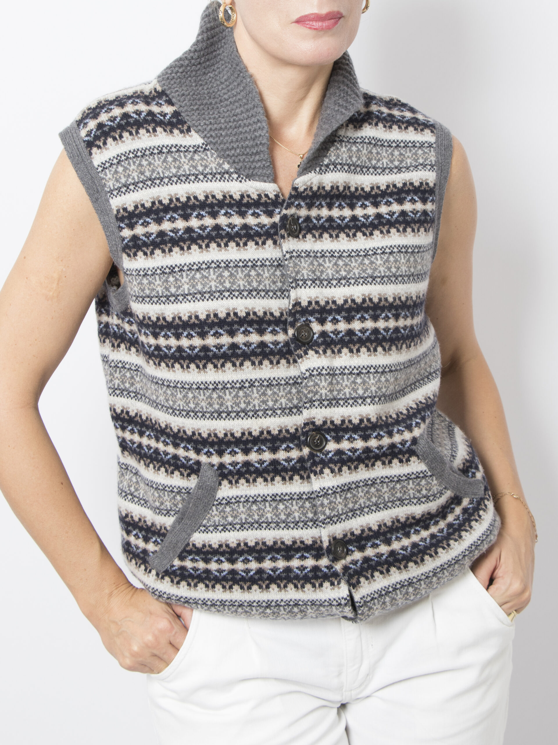 Vintage Folk Wool Cashmere Vest Vintage Folk Wool Cashmere Vest - Image 2