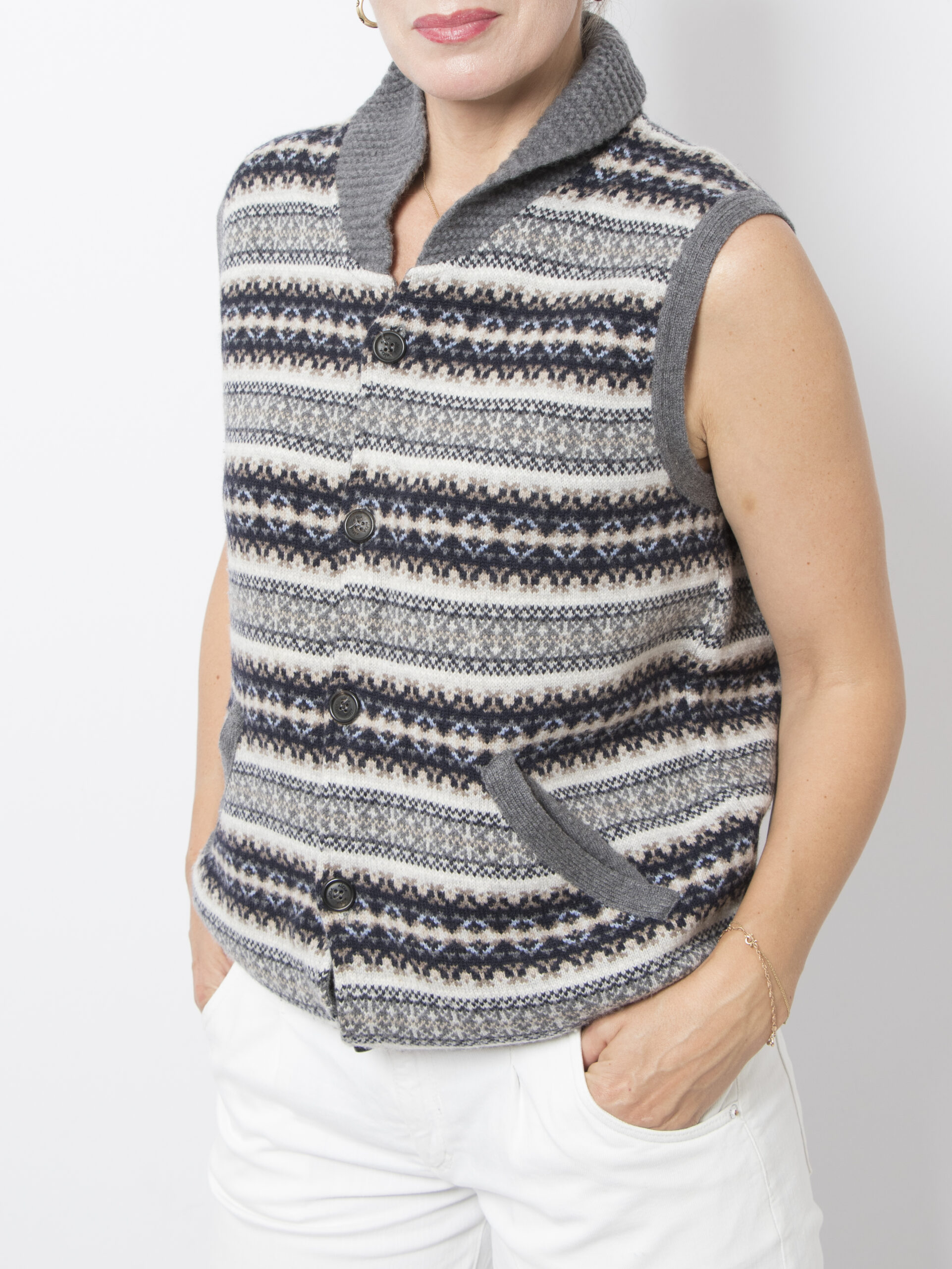 Vintage Folk Wool Cashmere Vest Vintage Folk Wool Cashmere Vest - Image 3