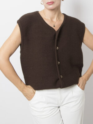 Vintage Brown Folk Vest