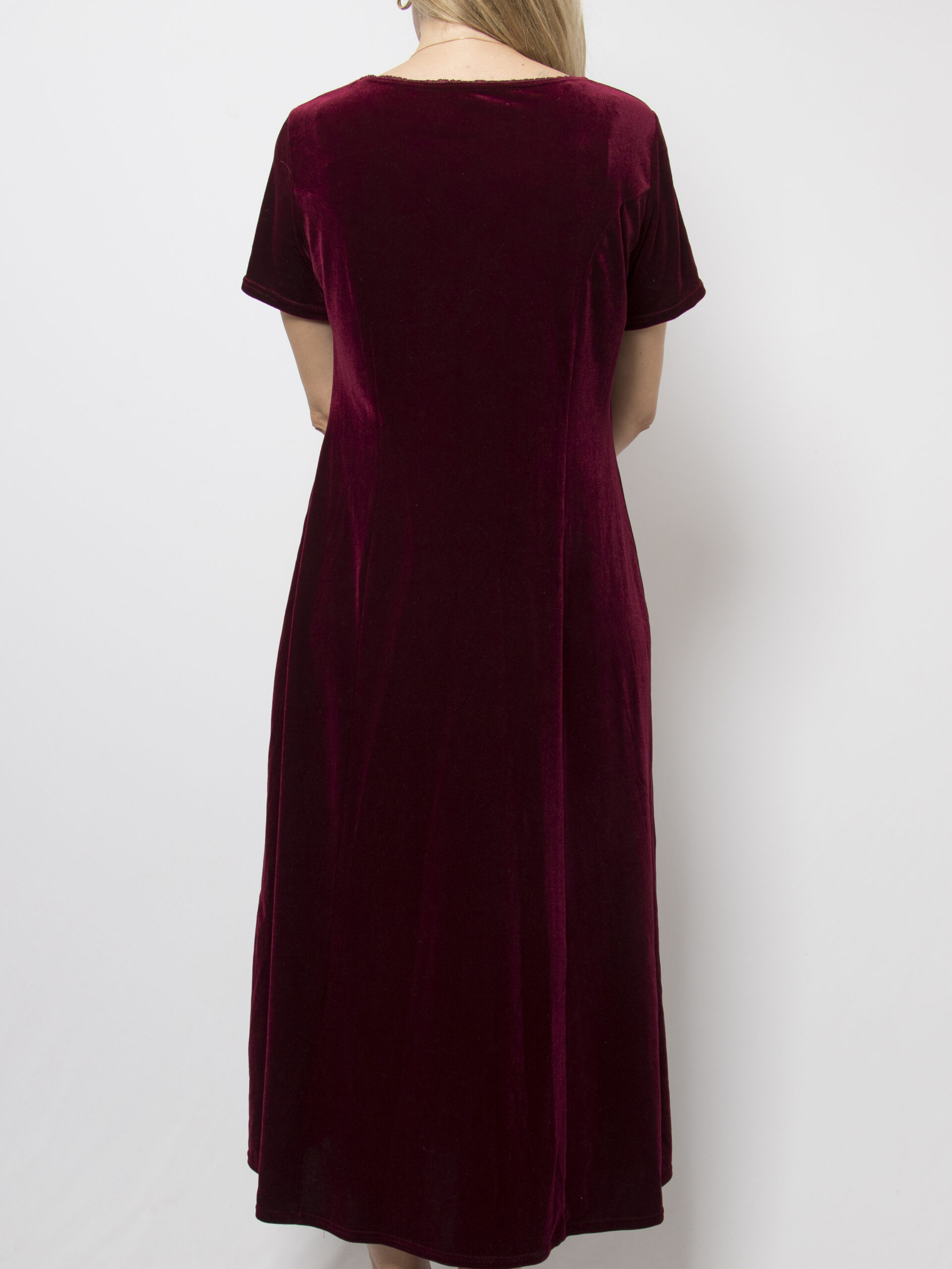 Vintage Burgundy Long Velvet Dress Vintage Burgundy Long Velvet Dress - Image 4
