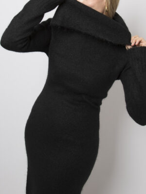 Vintage Black Mohair Sweater Dress