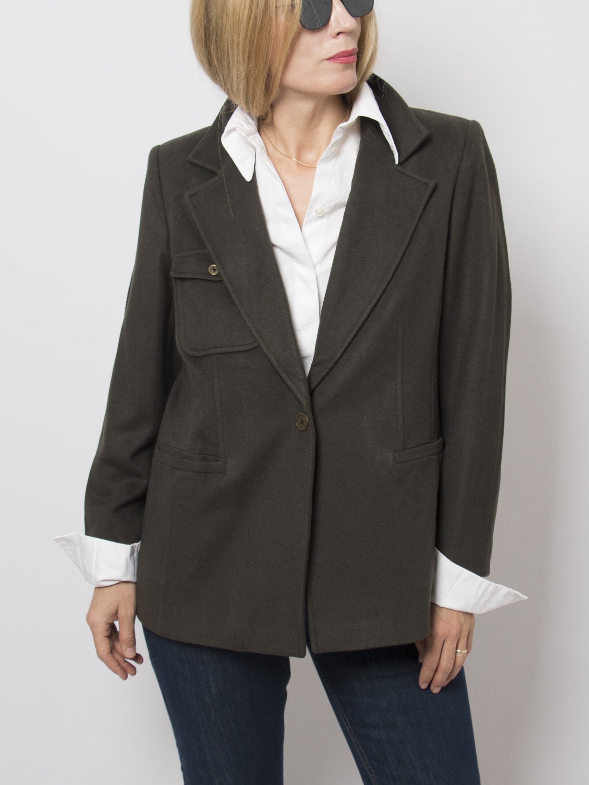 Vintage Persona Green Cashmere Blazer Vintage Persona Green Cashmere Blazer - Image 5