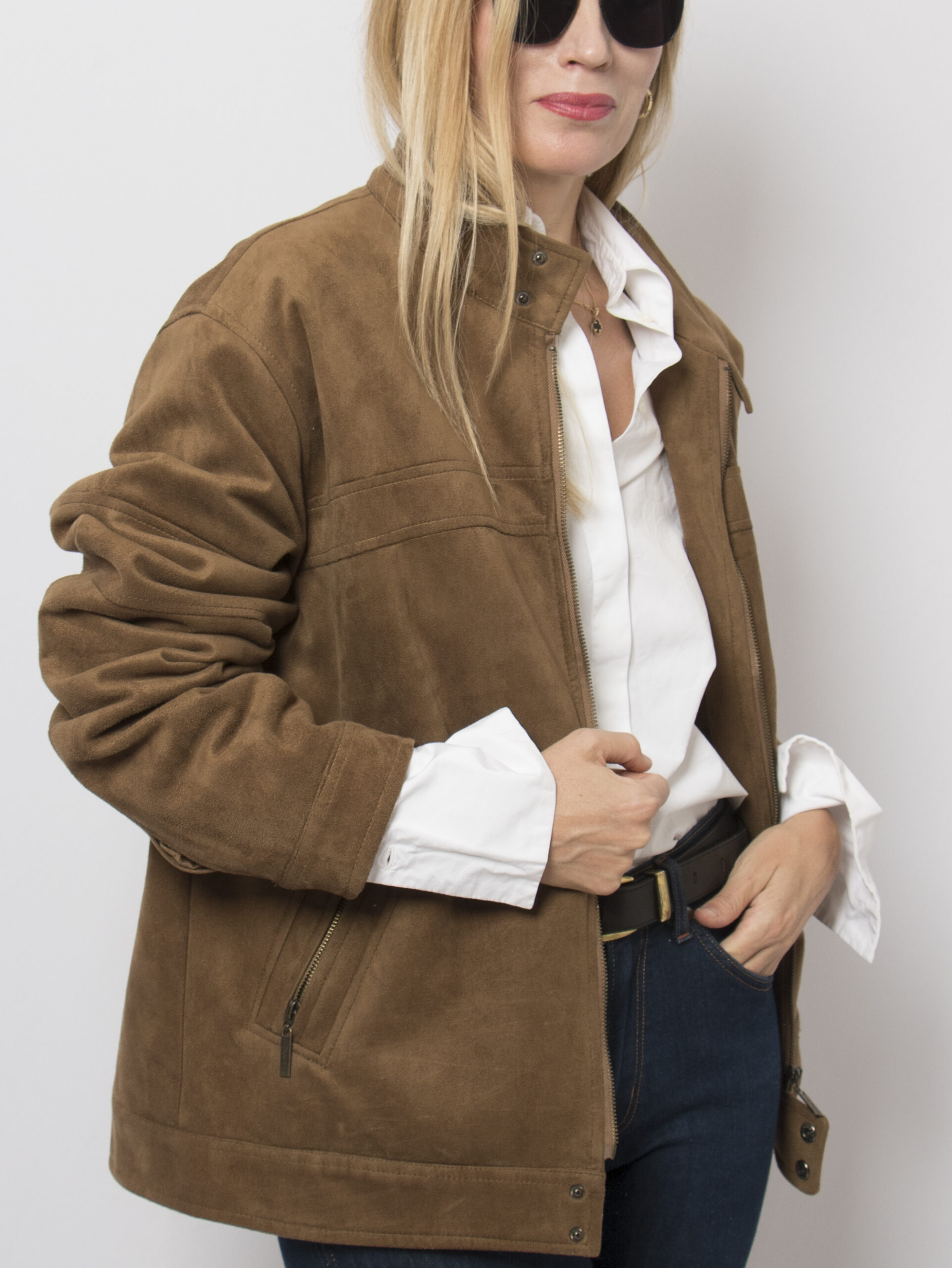 90s Armani Suede Bomber Jacket 90s Armani Suede Bomber Jacket - Image 2