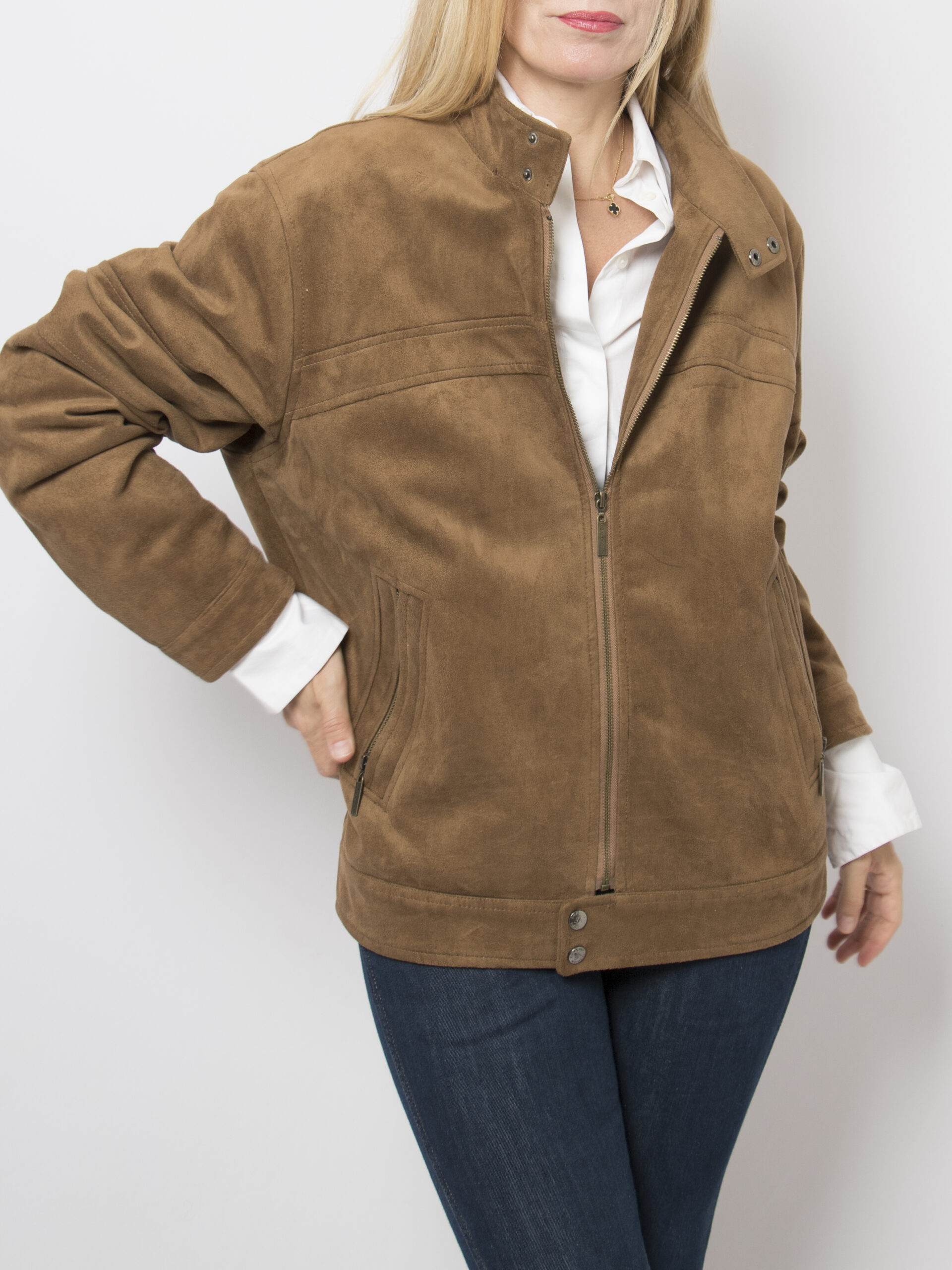 90s Armani Suede Bomber Jacket 90s Armani Suede Bomber Jacket - Image 3