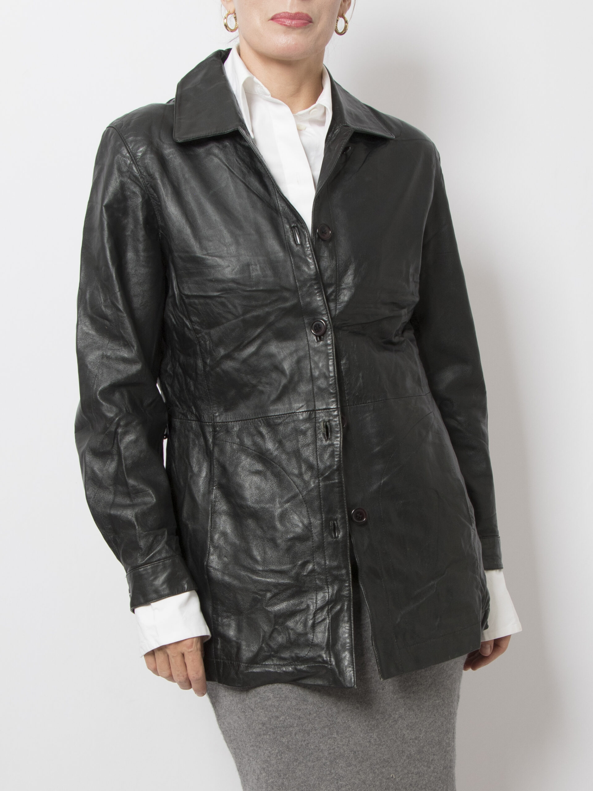 Vittoria Verani Leather Shirt Jacket Vittoria Verani Leather Shirt Jacket - Image 2