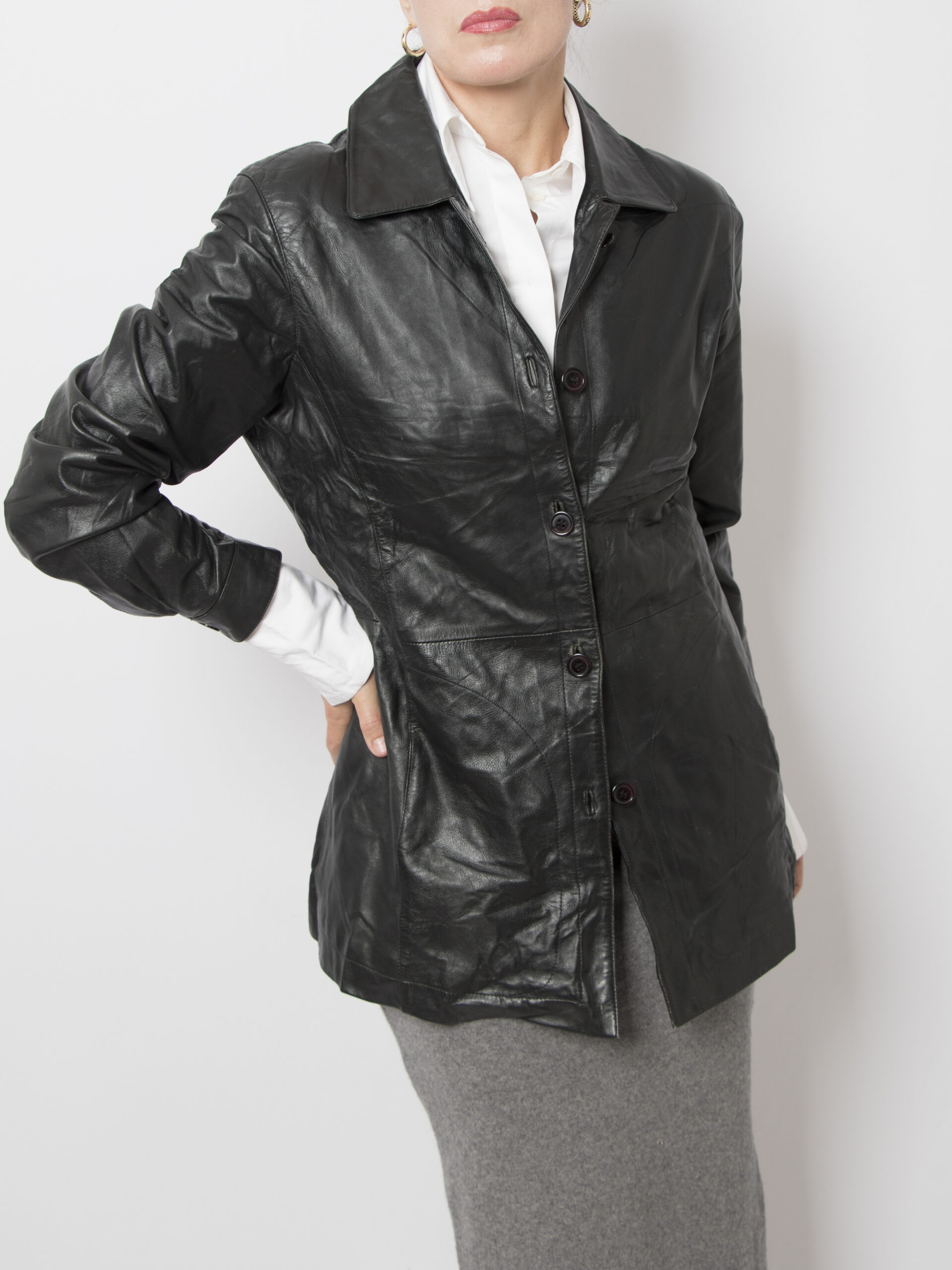 Vittoria Verani Leather Shirt Jacket Vittoria Verani Leather Shirt Jacket - Image 6