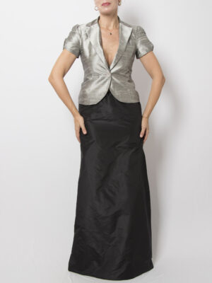 Vintage Black Maxi Silk Skirt