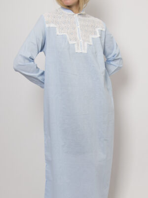 Vintage Baby Blue Maxi Cotton Nightgown