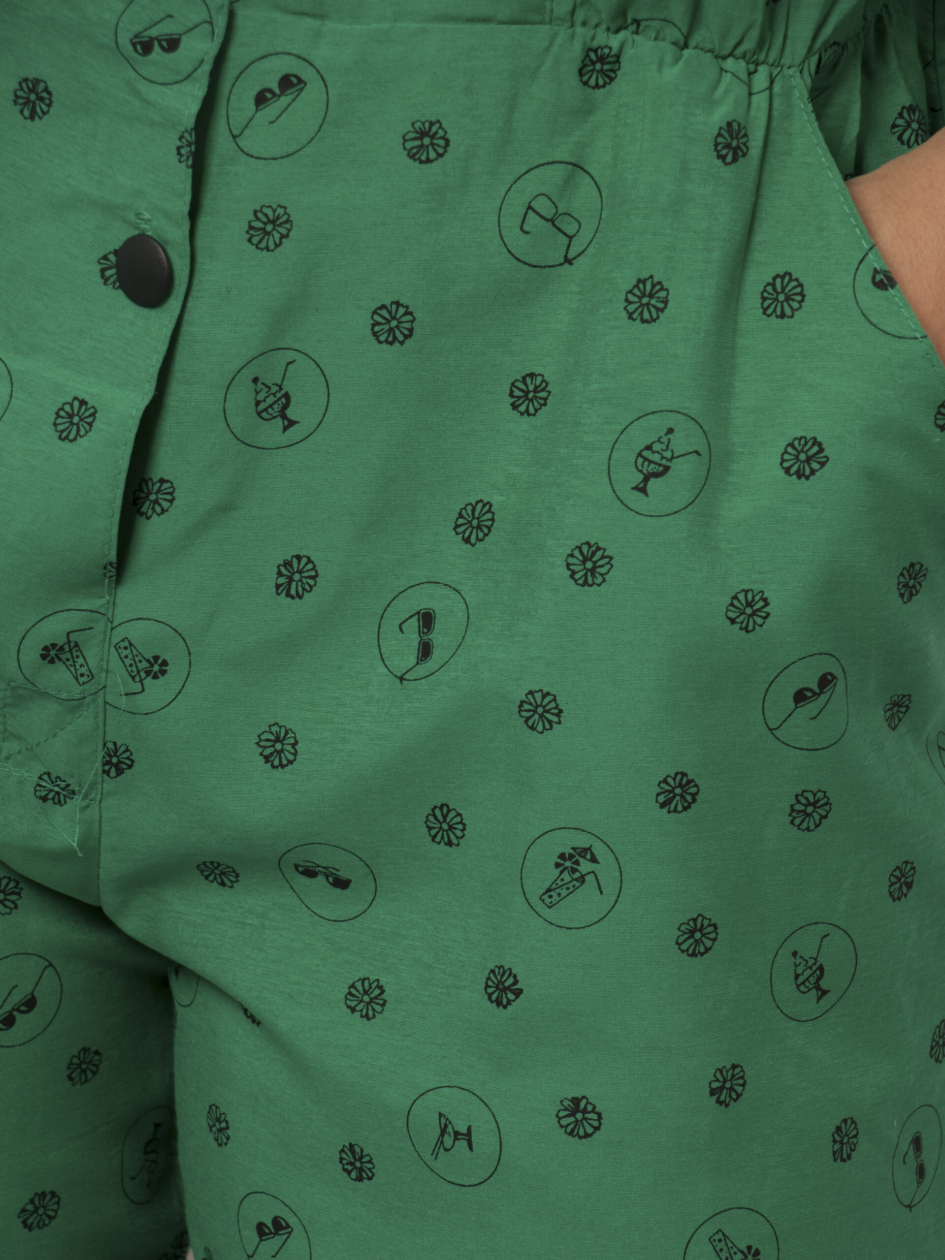 Vintage Green Novelty Print Jumpsuit Vintage Green Novelty Print Jumpsuit - Image 4