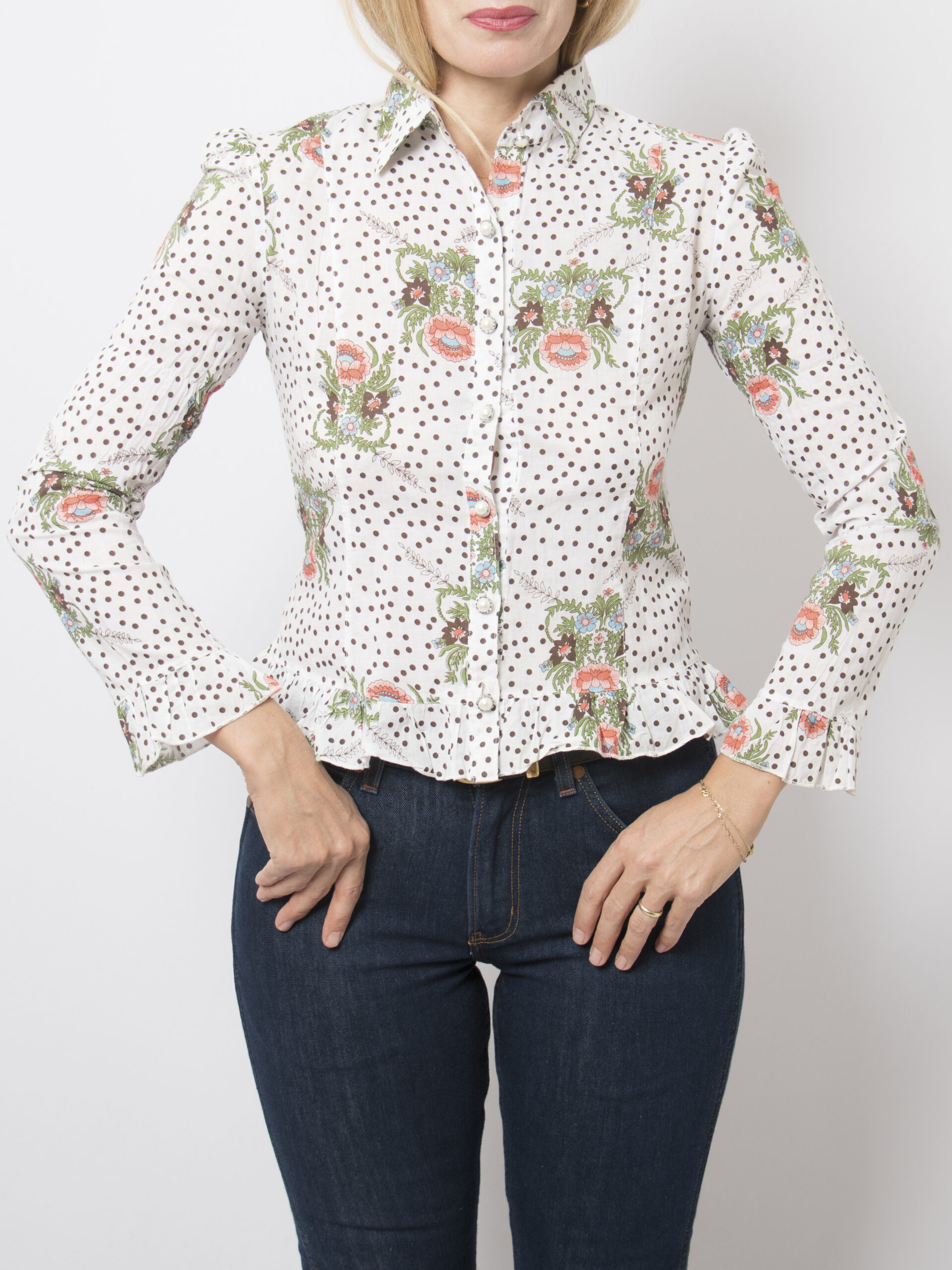 Vintage Floral Polka Blouse Vintage Floral Polka Blouse - Image 2
