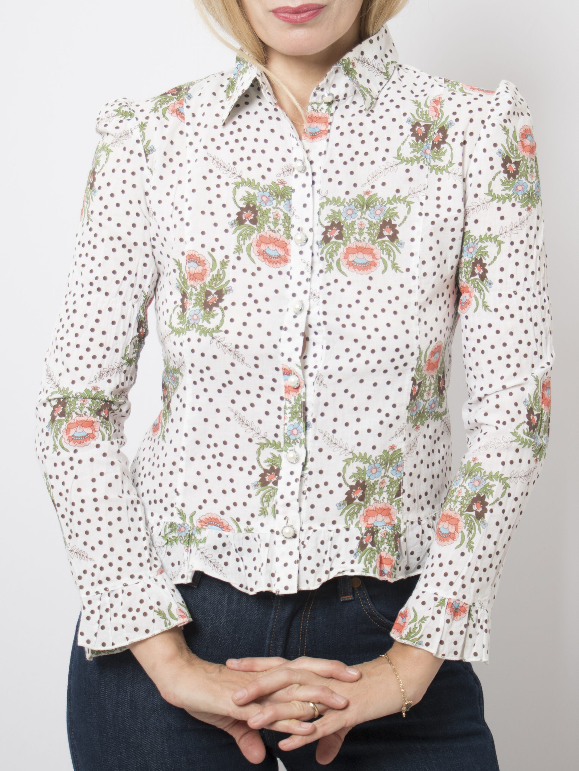 Vintage Floral Polka Blouse Vintage Floral Polka Blouse - Image 3