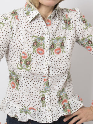 Vintage Floral Polka Blouse