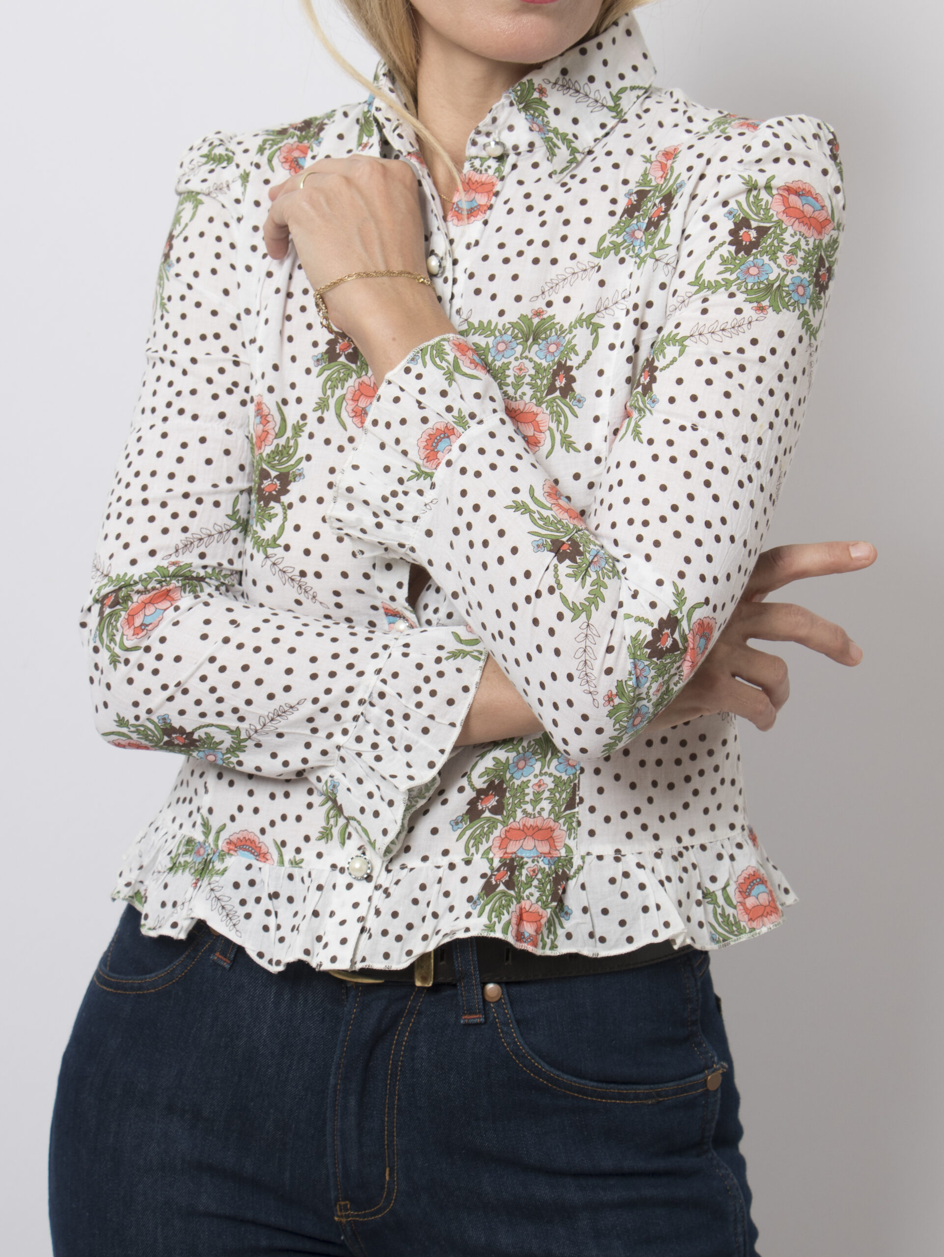 Vintage Floral Polka Blouse Vintage Floral Polka Blouse - Image 6