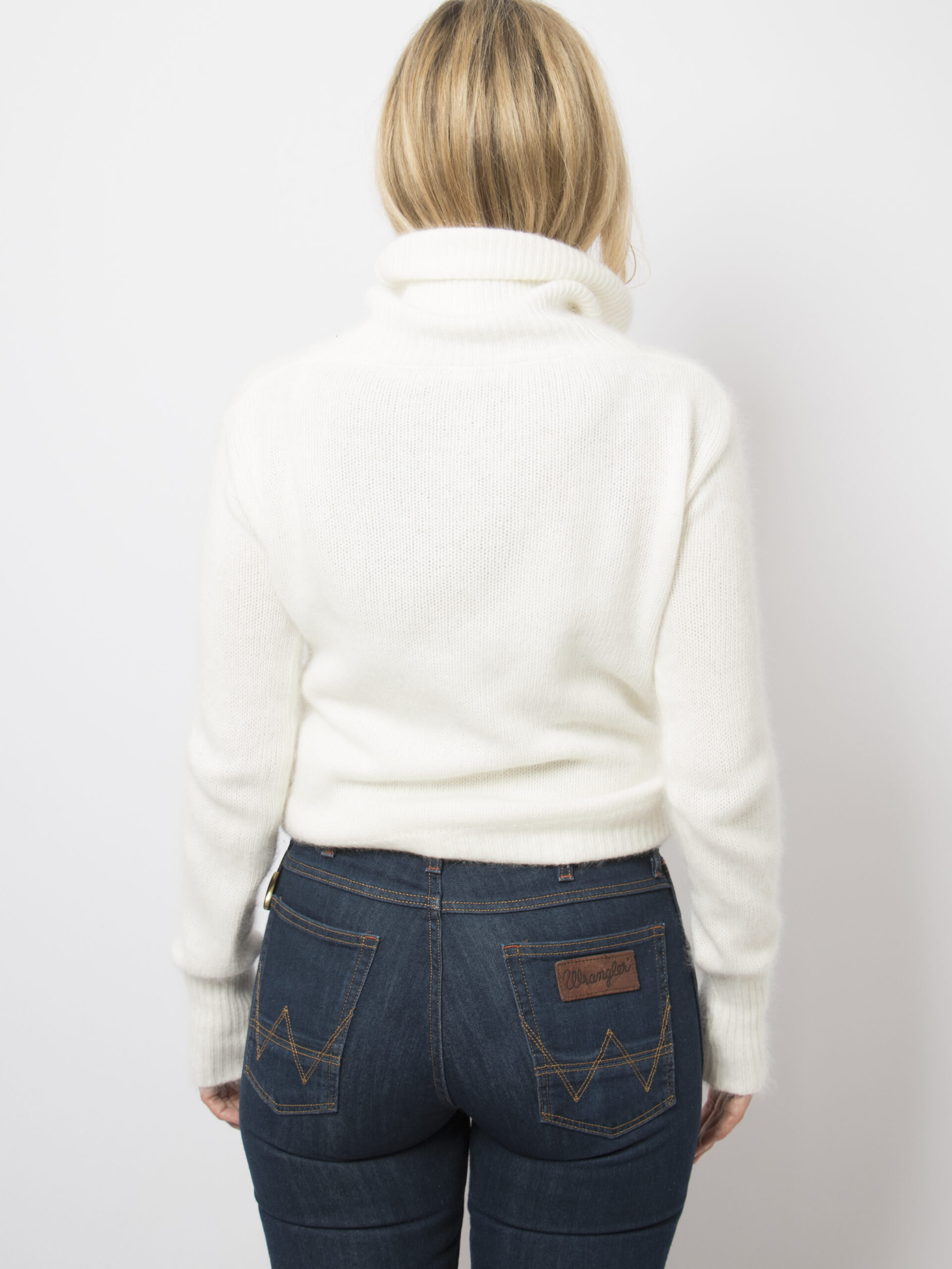 White Fluffy Angora Turtleneck Sweater White Fluffy Angora Turtleneck Sweater - Image 5