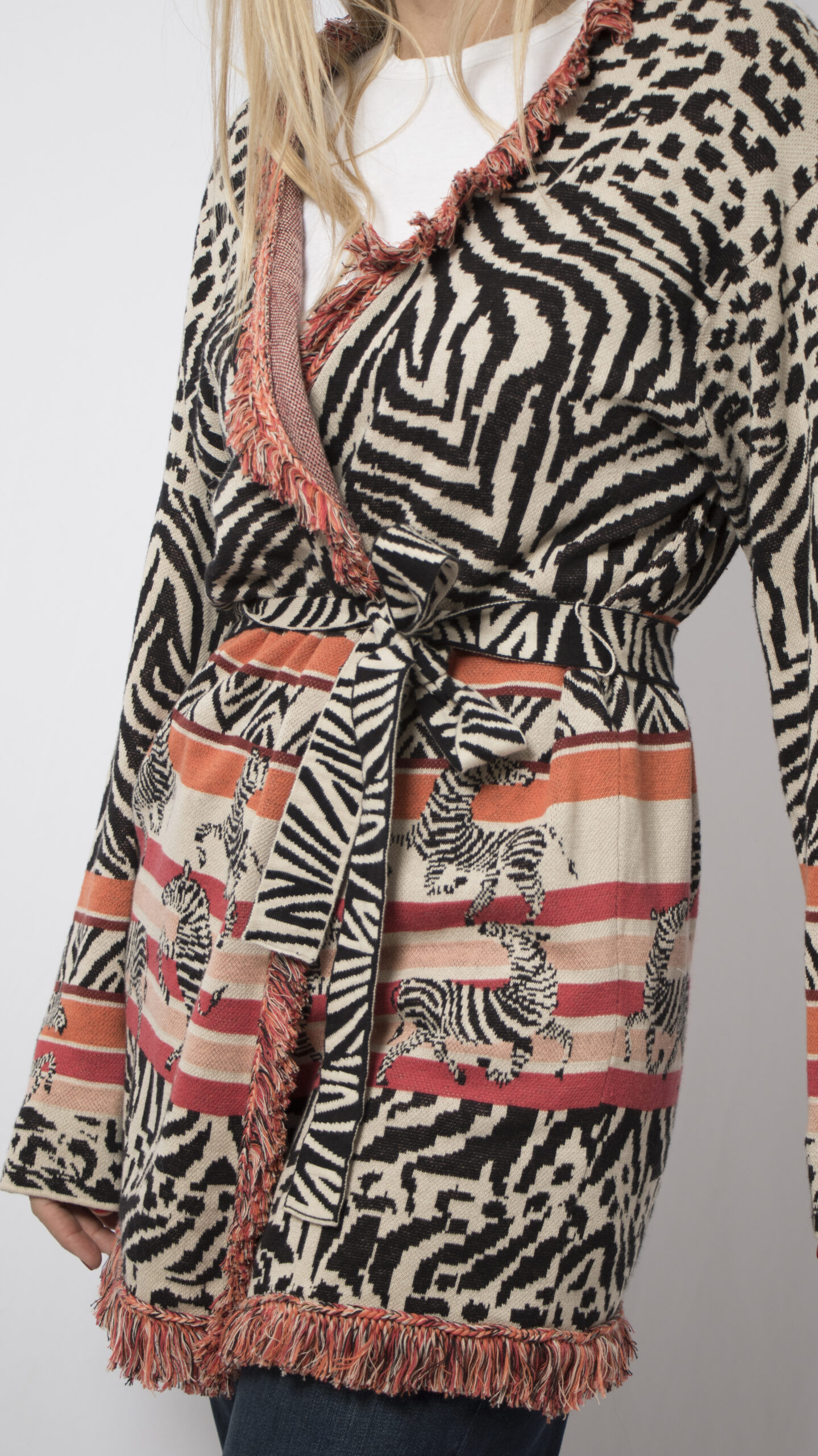 Oui Wrap Animal Print Cardigan Oui Wrap Animal Print Cardigan