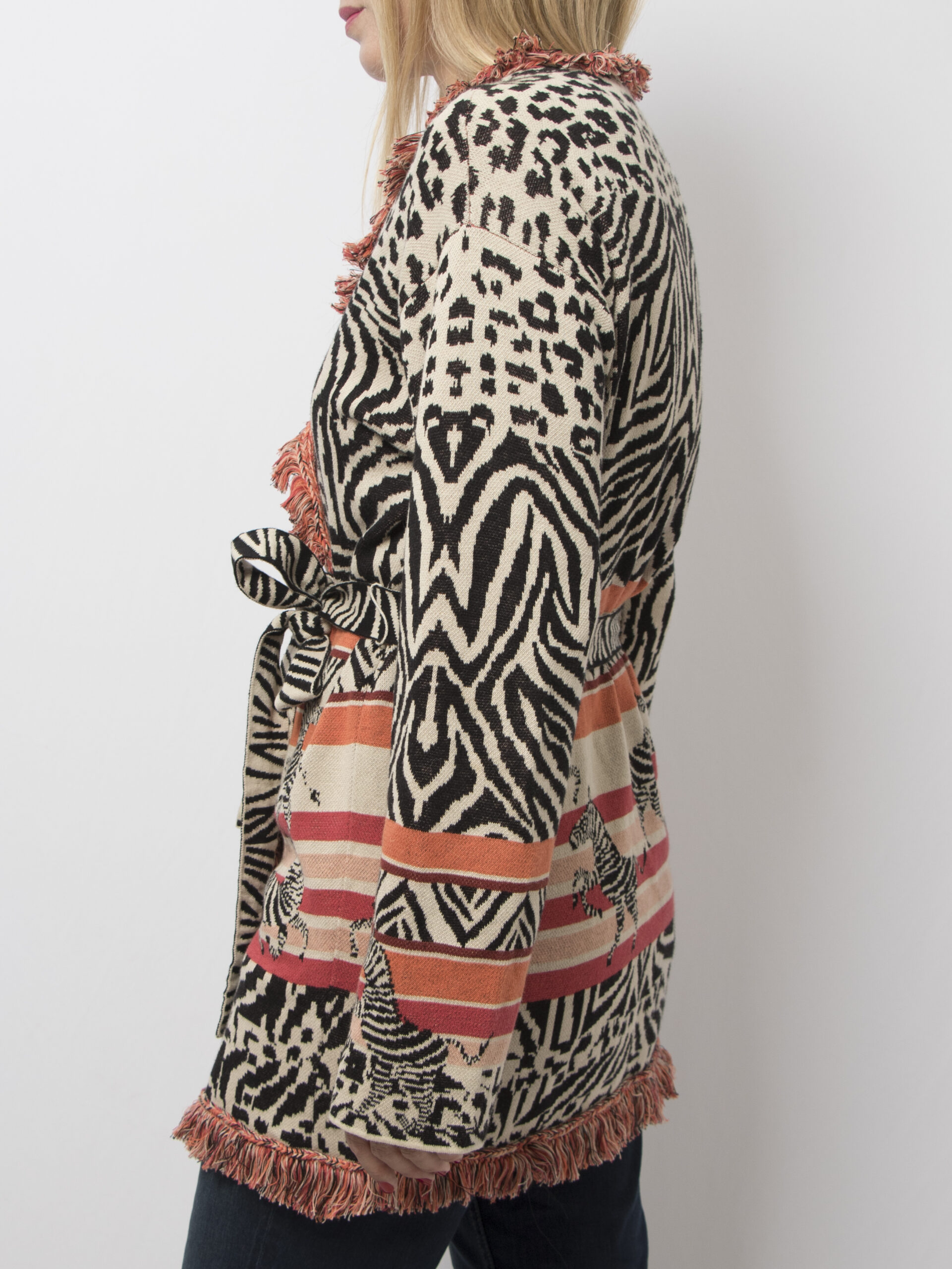 Oui Wrap Animal Print Cardigan Oui Wrap Animal Print Cardigan - Image 5