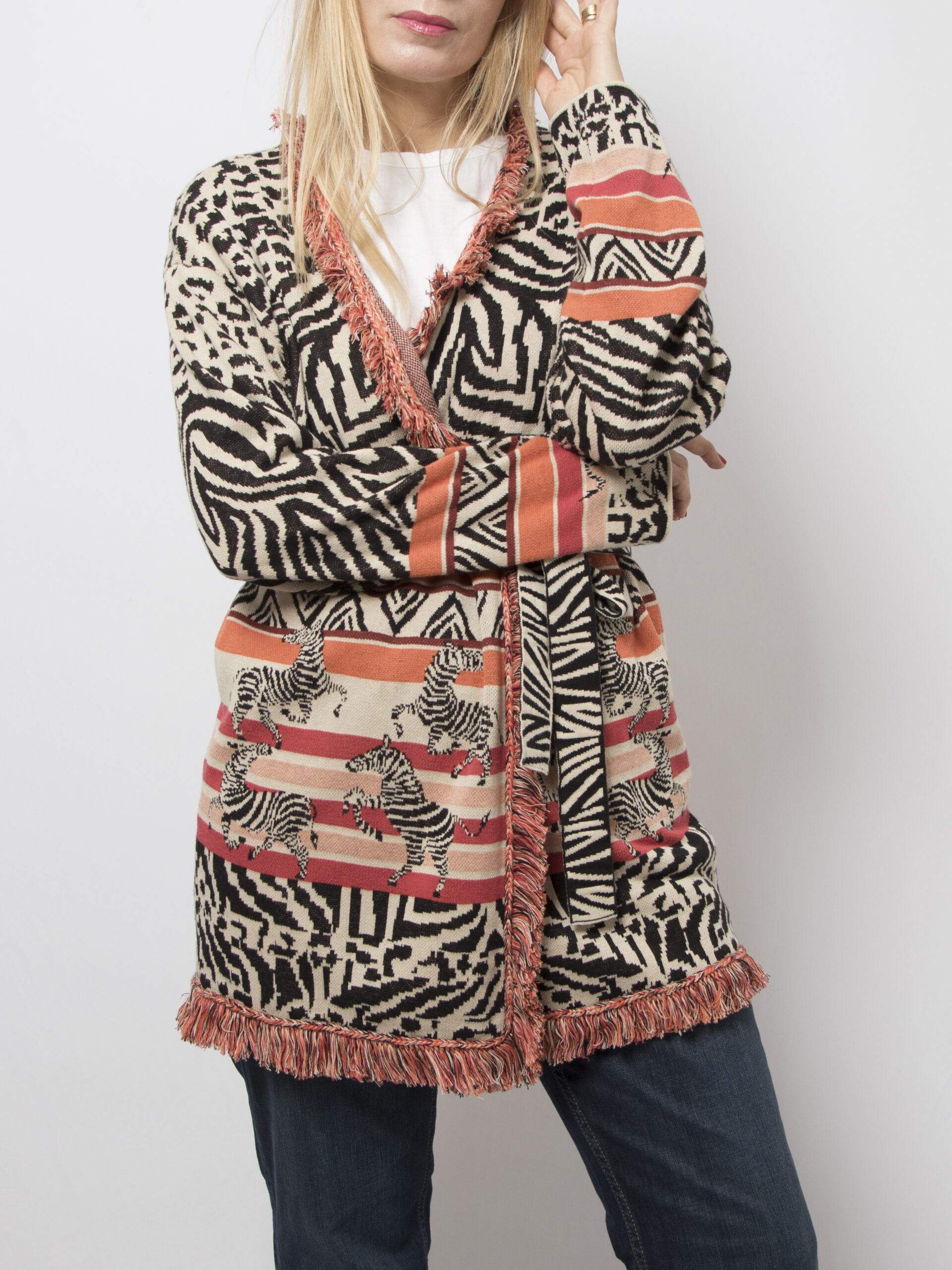 Oui Wrap Animal Print Cardigan Oui Wrap Animal Print Cardigan - Image 7