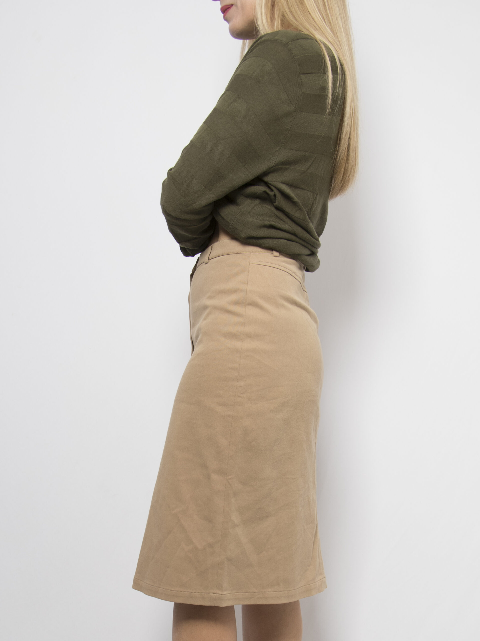 MAX&Co. Beige Button Front Skirt MAX&Co. Beige Button Front Skirt - Image 2