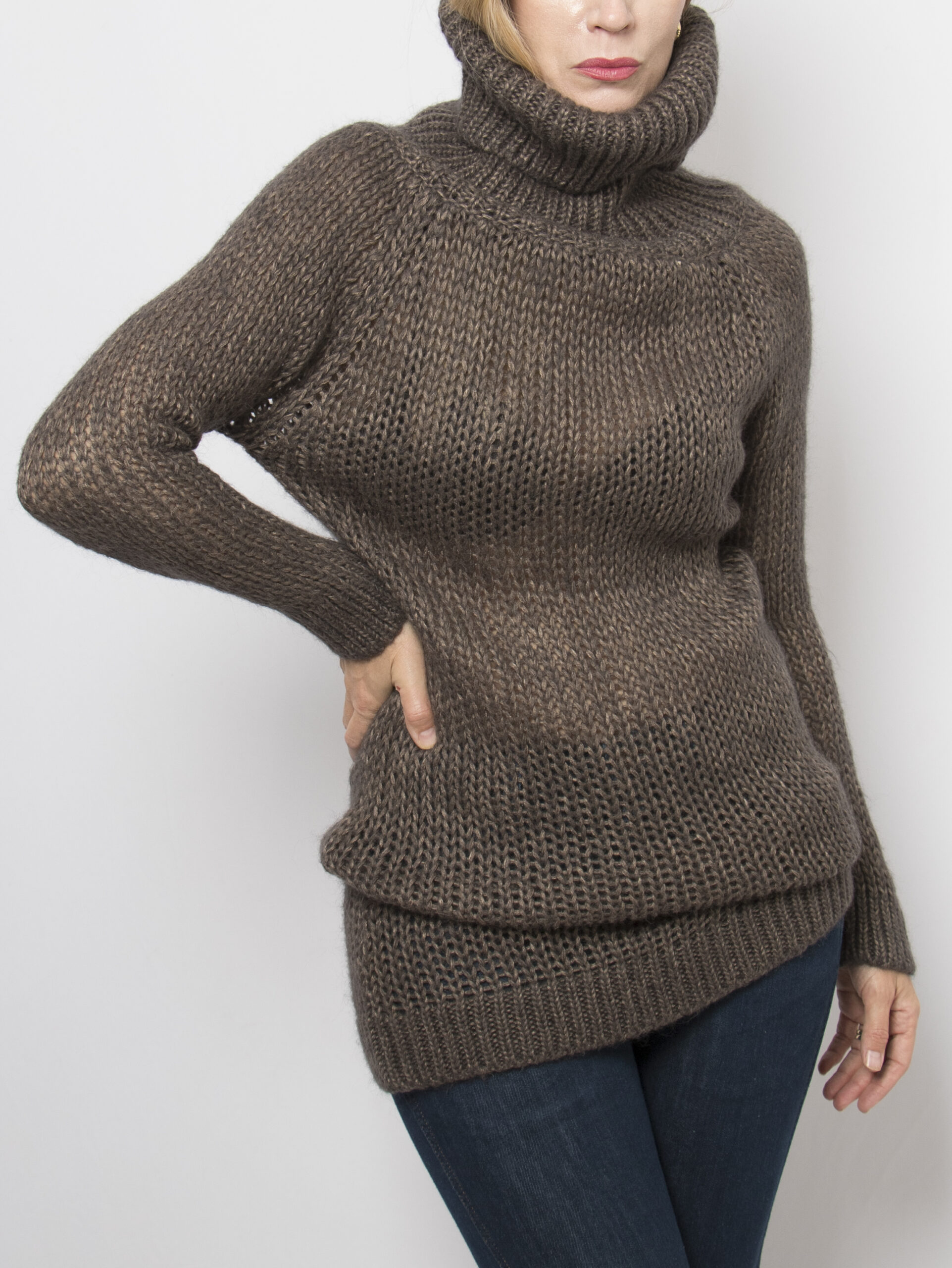 Turtleneck Chunky knit Sweater Mohair Wool Blend Turtleneck Chunky knit Sweater Mohair Wool Blend - Image 2